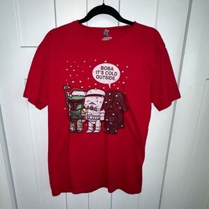 Men's Star Wars Christmas t-Shirt Boba It's Cold Outside - L